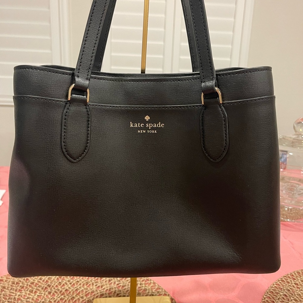 Kate Spade Black Leather Tote Bag